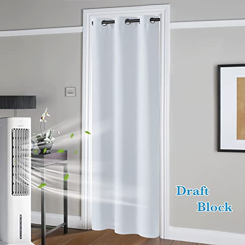 RYB HOME Blackout Curtains for Bedroom Closet Living Room Nursery Dining - color: Greyish White, size: 60"W x 90"L (Pack of 1)