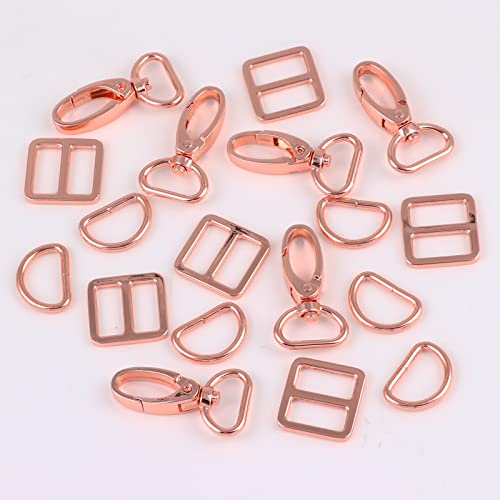 PECMER 3/4 Inch Purse Hardware for Bag Making, 18 Pcs Swivel Clasp Hooks - color: Rose Gold-18pcs-3/4 Inch