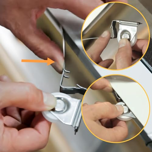Gliding Screen Door Roller Assembly Fits for Andersen Upper #1997063 & Lower #1997310 (1991 to Present), 1-1/4" Nylon Concaved Wheels, Edge Adjustable (2 Pairs) - color: ‎Lower & Upper
