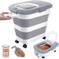23-25Lbs Airtight Dog Food Storage Container,Collapsible Dog Food Container - color: Grey/25 LBS