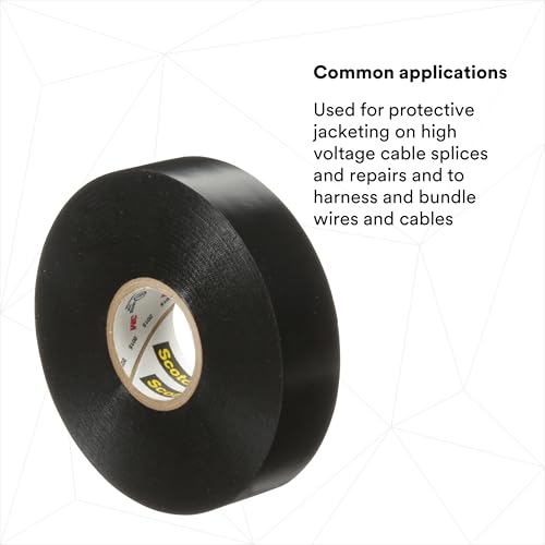 3M Scotch Super 88 Electrical Tape, 3/4 in x 44 ft, Black, 1 Roll - size: 3/4 in x 44 ft