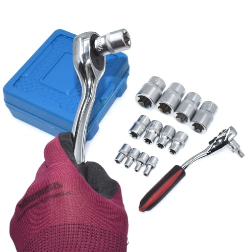 E-Torx Socket Set, 1/4" 3/8" 1/2" Drive - color: Blue Case, size: 14 PCS - E Socket