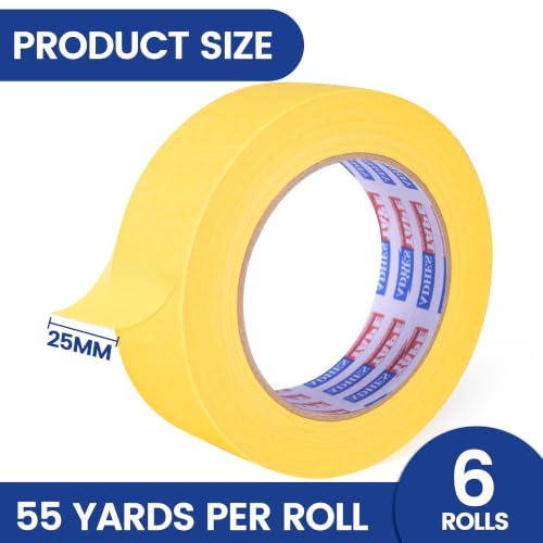 ADHES Yellow Masking Tape Painter Tape 25mm x 50m - size: 24mm x 50m
