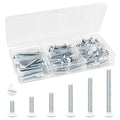 130 Pack White Outlet Screws 6-32 Thread, Wall Plate Screws for Electrical Cover Panel and Switch Plate, Includes Long Outlet Screws in 6 Sizes (3/8", 9/16", 3/4", 1", 1/2", 1-1/4") (White) - color: White