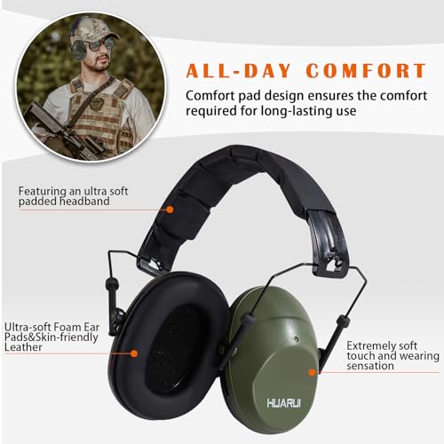 Ear Protection noise cancelling headphones For Adults, Children, Sensory Autism Hearing Protection Safety Earmuffs - color: Green