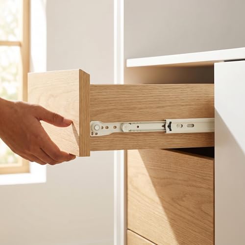 Lurrose Drawer Replacement Rails 2 Pack 13.77 in Drawer Slide Track Heavy Duty Slides with Smooth Operation Locking Mechanism for Wardrobes Dressers Keyboard Trays