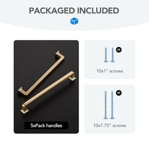 HOME EDIT Champagne Bronze Cabinet Handles Zinc Pulls 7-1/2 Inch 5 Pack - color: Champagne Bronze, size: 7-1/2 inches Hole Center