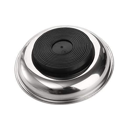 Hedume 6-Piece Magnet Trays Set, 3" 4" 6" Round Magnetic Parts Tray, Stainless Steel Magnetic Trays Tools Parts Tray Holder for Socket Screw, Nuts, Bolts, Metal Parts