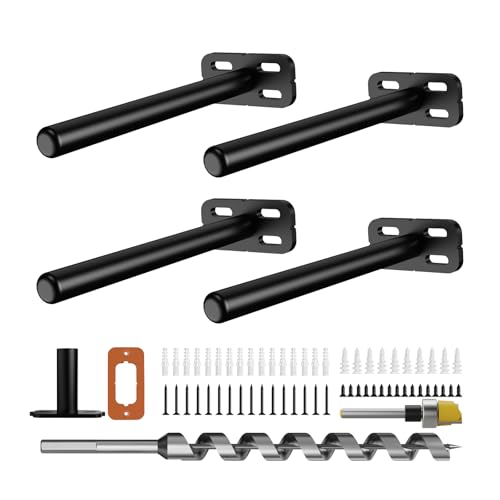 4pcs Wall Shelf Brackets Heavy Duty Floating Shelf Bracket Hidden,Invisible Black Shelving Brackets Decorative Floating Shelf Hardware Heavy Duty,Metal Shelf Support Bracket(6"-4pcs) - size: 6 inch-4pcs