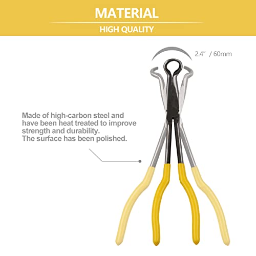 Spark Plug Removal Pliers, 11" Long Reach Ring Nose Hose Grip Pliers for Car - size: Round Nose