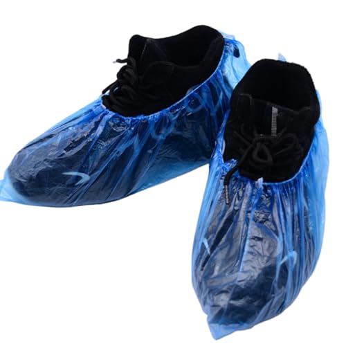 200PCS (100Pairs) Disposable Shoe Covers Waterproof, Non-Slip, Durable Boot Covers for Indoors Cleaning Real Estate Travel Construction Workplaces, Plastic Disposable Shoe Covers for Men and Women.