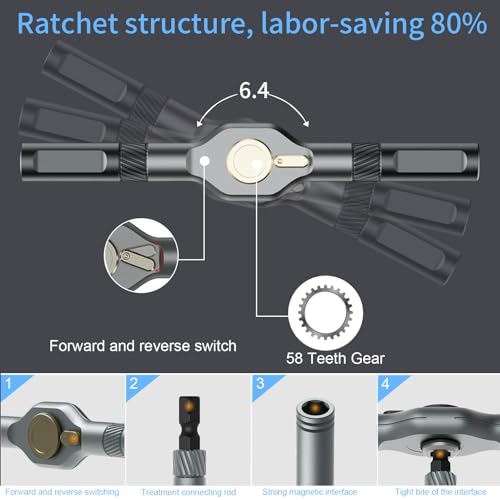 24-in-1 Magnetic Screwdriver Set, DIY Ratchet Screwdriver Set with Detachable Handle, Portable Compact Repair Tool Kit for Furniture Laptop Electronicsv Bicycle - style: 24 in 1