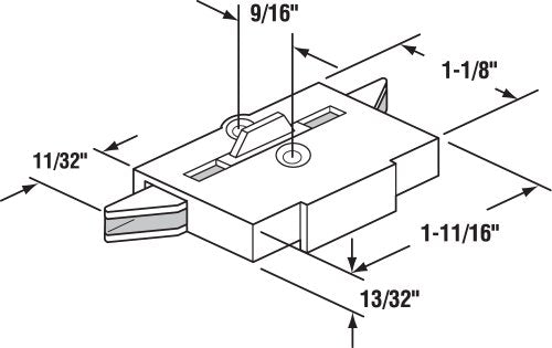 Prime-Line F 2645 Acorn Black Vinyl Spring-Loaded Sliding Window Tilt Latch, fits Fleetwood (Single Pack)