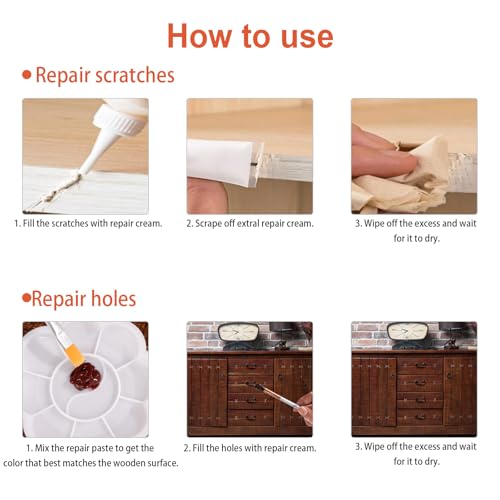 Wood Furniture Repair Kit, 12 Colors Wood Fillers Repair Scratch Stains - size: 0.63 Ounce (Pack of 16)