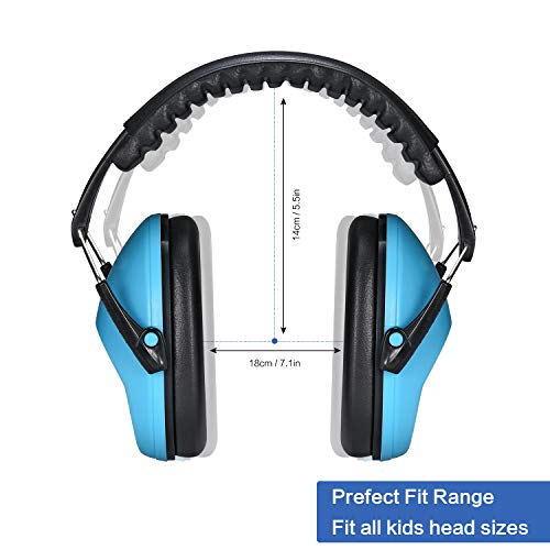 Champs Ear Muffs for Noise Reduction Earmuff Noise Protection Reduction Headphones for Toddlers Kid Children Teen NRR 25dB Safety Hearing Ear Muff Air Shows, Concerts, Firework, Study [Blue] - color: Blue