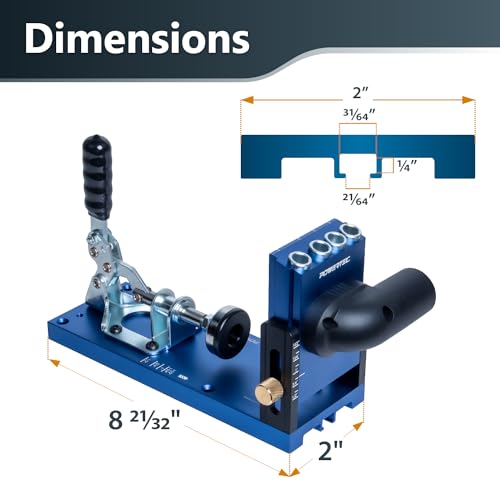 POWERTEC Aluminum Pocket Hole Jig Set with 1-1/4" OD Dust Port, Drill Bit, Drill Stop, Toggle Clamp, Screws. Adjustable Pocket Screw Jig for Woodworking DIY Carpentry Projects & Wood Joinery (71844) - style: AluminumPocket Hole Jig Set w/ Toggle Clamp