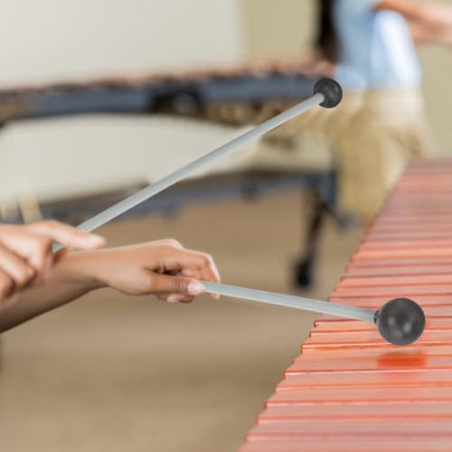 GALPADA Double End Xylophone Mallets 2 Pack Soft Rubber Percussion Mallets for Marimba Glockenspiel Bells Drums Portable 12.40In Drumsticks for Students and Professionals
