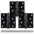 3 Pack Black Door Hinges 4 x 4 Inches, Heavy Duty Stainless Steel Ball Bearing Hinges with Screws, Square Corner, Smooth and Quiet - size: 4x4inch - 3 Pack