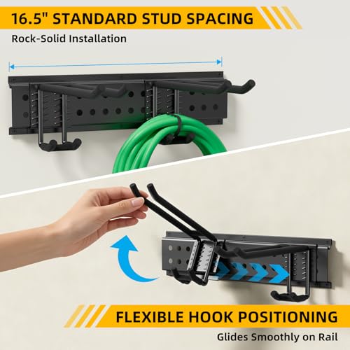 GRENPRO 66 Inch Garage Tool Organizer with 10 Assorted Hooks, Holds 720 LBS - size: 66 inch