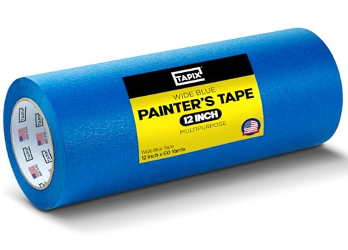 Wide Blue Painters Tape, 12 inch x 60 Yards, 3D Printing Tape, Easy Clean Removal up to 21 Days, Masking Tape - size: 12 inch