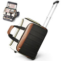 Arcoyard Rolling Craft Bag, Rolling Teacher Bag with Wheels, Beige Brown - color: Beige Brown