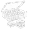 Mathtoxyz Bead Organizer Box, 90Pcs Small Bead Organizers and Storage Plastic Cases Mini Clear Bead Storage Containers Boxes with Hinged Lid and Rectangle for Bracelet Making DIY Jewelry Craft Nail - size: Clear - 3P
