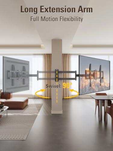 Mounting Dream Corner TV Wall Mount Long Arm Swivel for 37-55-65-75 Inch TV - size: 37"-75" TV