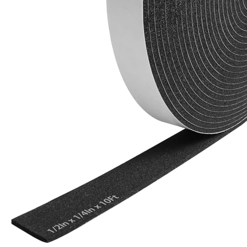 Storystore Weather Stripping Foam Tape, 1/2" x 1/4" x 10 FT Door Seal - size: 1/2In x 1/4In x 10Ft