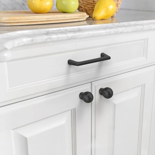 Asidrama 10 Pack 3 Inch(76mm) Matte Black Cabinet Pulls Cabinet Handles Cupboard Handles Kitchen Cabinet Hardware for Cupboard Drawer Pulls - color: Matte Black, size: 3" Hole Center, style: 10 Pack