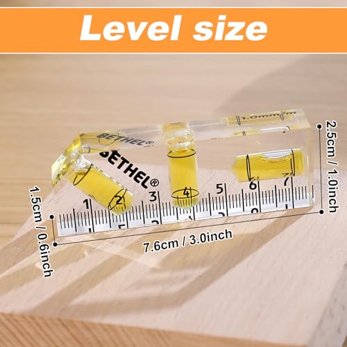 BETHEL Small Level Mini Bubble 90°/180° Magnetic Pocket SpiritLevel 4Inch | Shatterproof Cross Check Pocket Level Picture HangingLevels Tools for Machinist,Construction & Household - color: Yellow