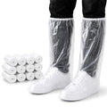 Waterproof Shoe Covers, 12 Pairs Clear PE Mid-Calf Boot Covers
