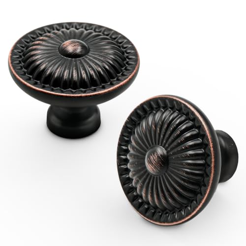 Asidrama 10 Pack Oil Rubbed Bronze Kitchen Cabinet Knobs - color: Oil Rubbed Bronze, size: Single Hole Knob