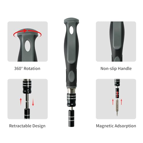Pocket Precision Screwdriver Set, 48 in 1 Magnetic Screwdriver Set with CR-V Bits, Electronics Repair Tool Kit for Dorm Room Repairs, Phone, Laptop, Camera, Eyeglass, Watch, and Student Projects