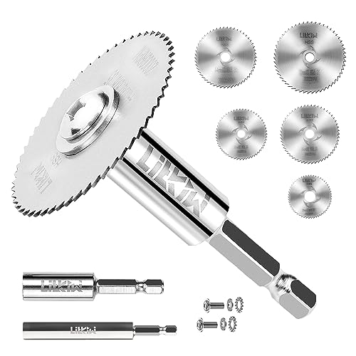 5PCS Rotary Drill Saw Blades,with 2PCS 1/4" Hex Shank,HSS Saw Disc Wheel - style: 7PCS(2*Hex Shank+5*Blades)