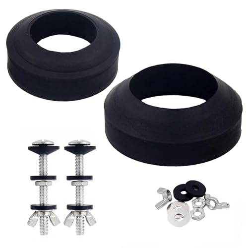 Universal Toilet Tank Bolts & Rubber Gaskets - color: Silver、Black、White