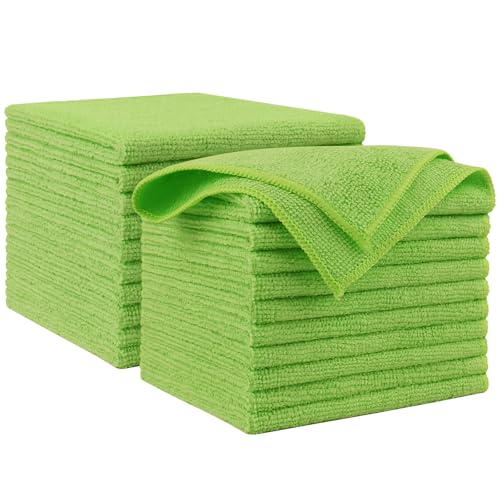 AIDEA Microfiber Cleaning Cloth-20PK, Microfiber Towels for Cars, 12"×12" - color: Green, size: 20PK
