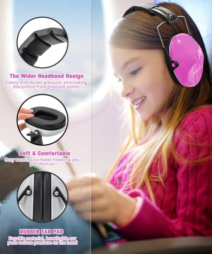 ZOHAN 032 Kids Noise Canceling Headphones - 25dB NRR Kids Ear Protection Earmuffs for School, Monster Jam, Fireworks, Travel, Air Show, Concert, Autism - Pink - color: 1pack - Pink 1.0