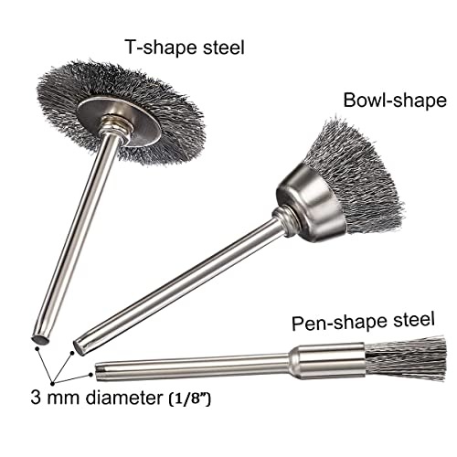 45 Pcs Stainless Steel Wheel Wire Brush Set 1/8" Shank Rotary Tool - style: 45PCS MIX
