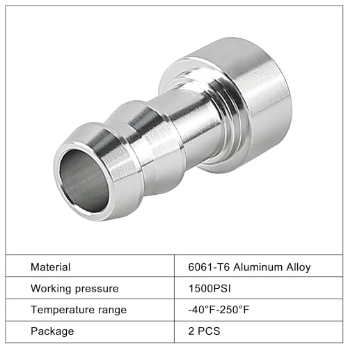 EVIL ENERGY 1/2" Weld On Hose Barb Tail Nipple On Bung Fitting Adapter Natural Aluminum 2PCS - size: 1/2 barb