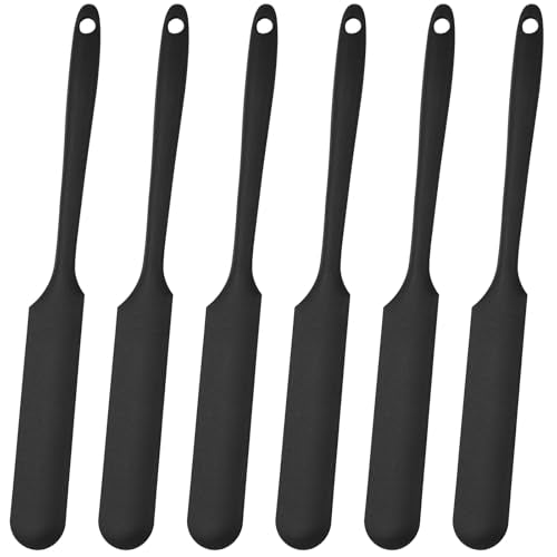 Gartful 6PCS Silicone Spatula Sticks, Non-Stick Epoxy Resin Mixing Sticks Scraper Tools, Reusable Stirring Rods for Resin, Paint, Waxing, Liquid, Arts Crafts Supplies, Facial Mask, Black - color: Black, size: Large
