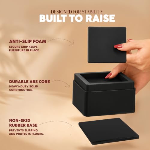 Utopia Bedding Adjustable Bed Risers 2 Inch, Black, 8-Pack - color: Black, size: 2 Inch (Pack of 8)