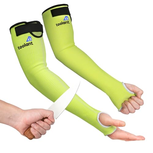 OriStout Cut Resistant Gardening Sleeves with Tumb Hole, Green, 1 Pair | Protective Arm Sleeves for Yard Work, Kitchen, Arm Guards for Biting, Pet Grooming, Gardening Gifts for Women, One Size - color: Green (1 Pair) - Long, size: One Size