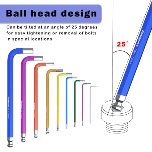 18 PCS Allen Key Set Torx and Metric Allen Wrenches Set Long Arm Ball End with T-Handle L-Hex Key Set Metric Hex Key Set 1.5 to 10mm Torx Star Key Set T10 to T50 - size: 18PCS Torx Metric
