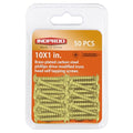 INDOROD #10 x 1 Truss Head Phillips Wood Screw (50 Pack), Brass Plated Screws, Self Tapping Wood Screws, Modified Truss Head, Brass Screws for Wood, 10 x 1 Inch, Gold - size: #10 x 1"