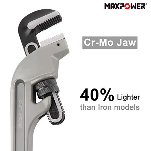 MAXPOWER 24-inch Offset Pipe Wrench, Cr-Mo Jaw, 2.76” Opening - size: 24-inch, style: Offset Pipe Wrench