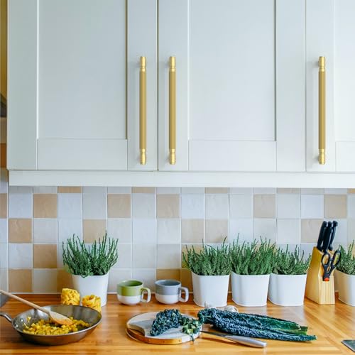 Asidrama 10 Pack 7.5 Inch(192mm) Brushed Gold Cabinet Pulls Knurled Kitchen Cabinet Handles, Cabinet Pulls Kitchen Cabinet Hardware for Cupboard Drawer Pulls - color: Brushed Gold, size: 7.5" Hole Center, style: 10 Pack