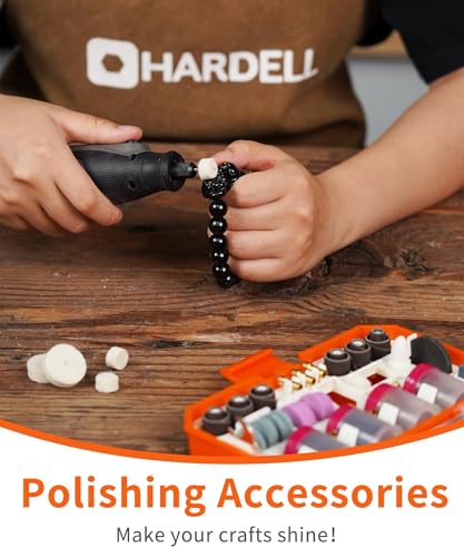 HARDELL 227Pcs Rotary Tool Kit w/ 1/8" Shanks, Sanding & Carving Orange - color: Orange+white