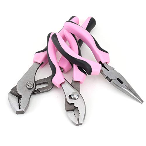 FASTPRO 220-Piece Pink Tool Set, Home Repairing Tool Kit for Women - color: Pink