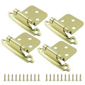 4-Pack (2 Pair) Gold Self-Closing Cabinet Hinges | 1/2" Variable Overlay, Semi-Concealed Face Frame, Flush Mount for Kitchen/Bath Cabinets, Door Bumpers & Upgraded Screws - color: Gold