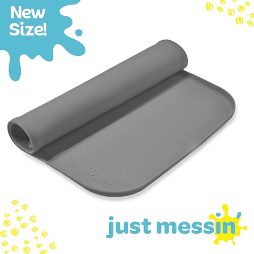 Just Messin’ Silicone Arts and Crafts Mat for Kids, 12"x 18", Gray - color: Gray, size: 12" x 18"
